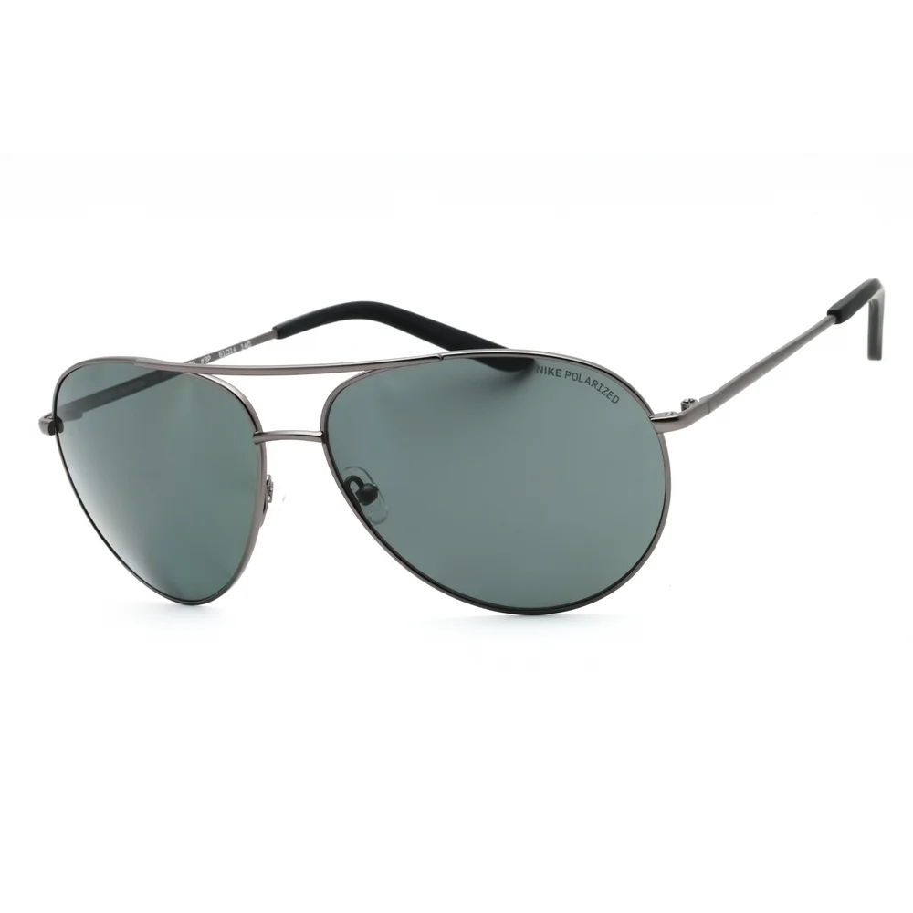 NWT Nike CHANCE P DM1017 Gunmetal Aviator 61mm Sunglasses